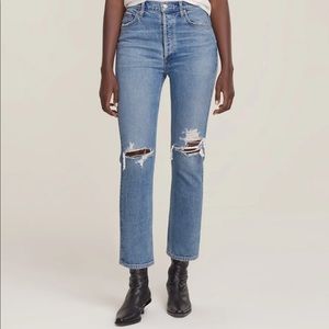 AGolde Riley high rise straight crop size 29